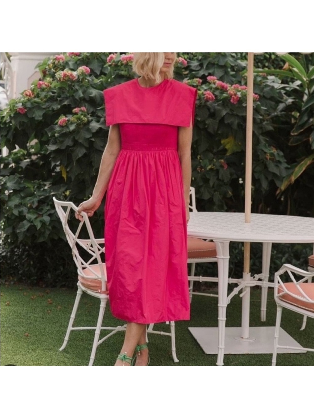 Antonio Melani x Jennifer Sumko Rachel shirted taffeta cape-let dress size 10